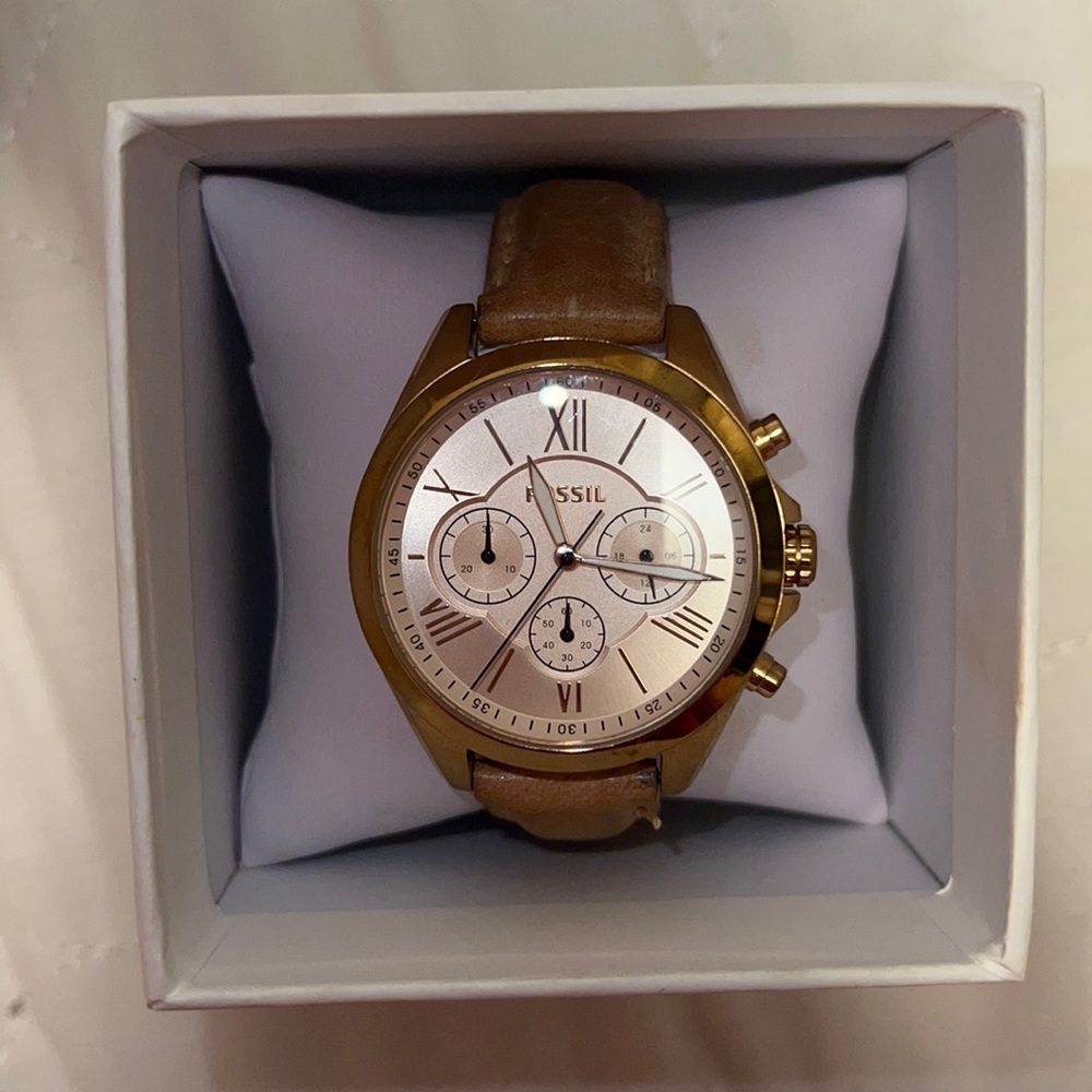 Fossil Watch Real Brown Leather Band